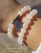 Load image into Gallery viewer, Kindness Faceted Rose Quartz Stacker - TJazelle