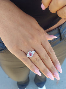 Le Vian Couture® Ring featuring 3/4 cts. Passion Ruby™, 1/3 cts. Vanilla Diamonds® set in 18K White Gold