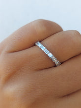 Load image into Gallery viewer, 14k Gold &amp; Emerald-Cut Diamond Stackable Ring - 0.75ct