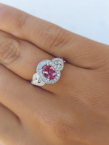 Le Vian Couture® Ring featuring 3/4 cts. Passion Ruby™, 1/3 cts. Vanilla Diamonds® set in 18K White Gold