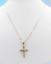 Load image into Gallery viewer, Small Crucifix Cross Pendant and Chain - 14K Yellow Gold