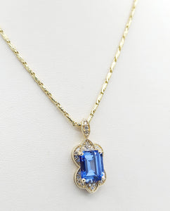 Custom Tanzanite and Diamond Necklace