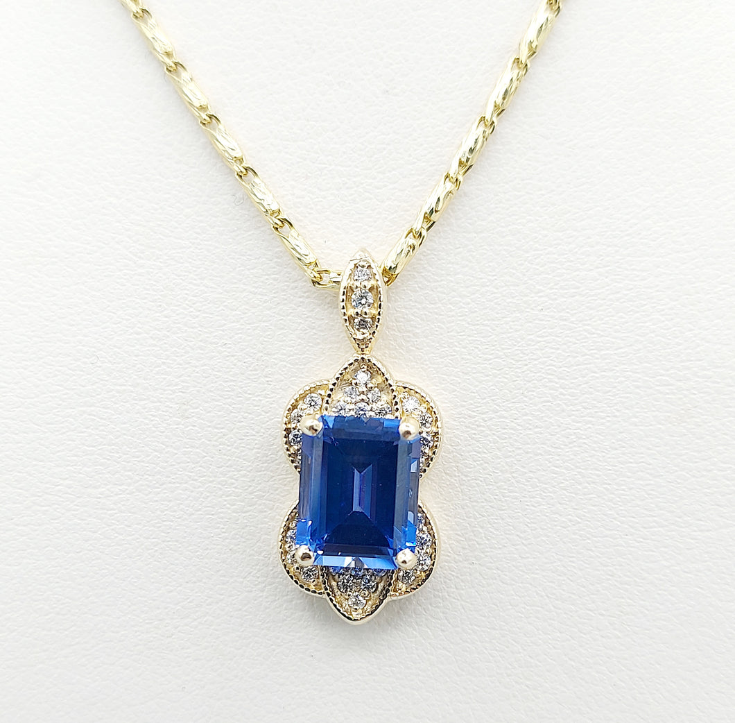 Custom Tanzanite and Diamond Necklace