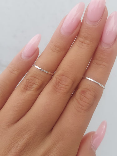 Hammered Thin Stacking Rings