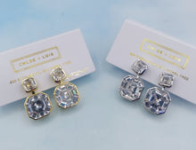 Load image into Gallery viewer, Clear Asscher Stud Earrings - Chloe &amp; Lois