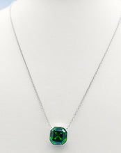 Load image into Gallery viewer, Moss Green Asscher Necklace - Chloe &amp; Lois