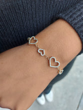 Load image into Gallery viewer, Diamond Heart Bracelet - 14K Yellow Gold