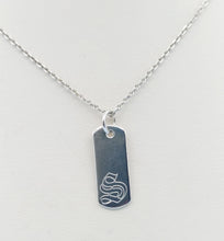 Load image into Gallery viewer, Custom &quot;S&quot; Old English Dog Tag Necklace