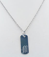 Load image into Gallery viewer, Custom "M" Old English Dog Tag Necklace