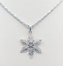 Load image into Gallery viewer, Snowflake Charm on Razza Chain - 14K White Gold