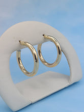Load image into Gallery viewer, 1" Thick Polished Gold Hoops - 14K Yellow Gold