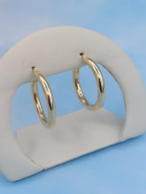 Load image into Gallery viewer, 1" Thick Polished Gold Hoops - 14K Yellow Gold
