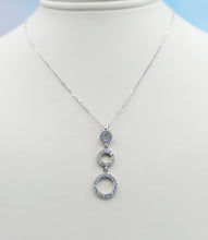 Load image into Gallery viewer, Diamond Past Present Future Necklace - 14K White Gold