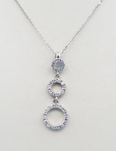 Load image into Gallery viewer, Diamond Past Present Future Necklace - 14K White Gold