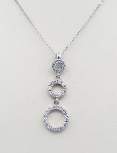 Diamond Past Present Future Necklace - 14K White Gold