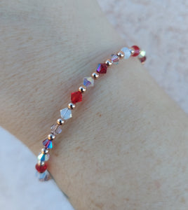 Red & Burgundy Swarovski Bracelet- Our Whole Heart Exclusive