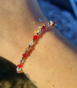 Red & Burgundy Swarovski Bracelet- Our Whole Heart Exclusive