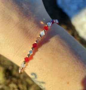 Red & Burgundy Swarovski Bracelet- Our Whole Heart Exclusive