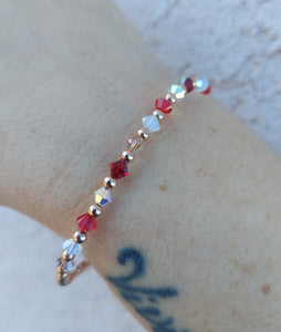 Red & Burgundy Swarovski Bracelet- Our Whole Heart Exclusive