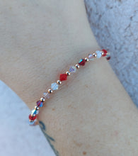 Load image into Gallery viewer, Red &amp; Burgundy Swarovski Bracelet- Our Whole Heart Exclusive