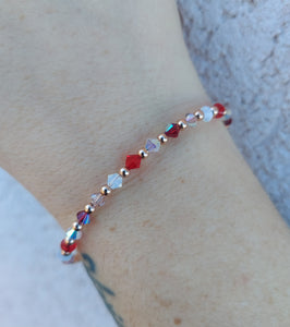 Red & Burgundy Swarovski Bracelet- Our Whole Heart Exclusive