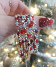 Load image into Gallery viewer, Red &amp; Burgundy Swarovski Bracelet- Our Whole Heart Exclusive