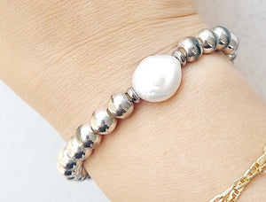 Pearl Coin Prosperity Stacker Bracelet - TJazelle *Retired*