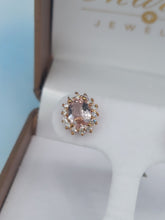 Load image into Gallery viewer, Morganite &amp; Diamond  Halo Stud Earrings - 14K Rose Gold