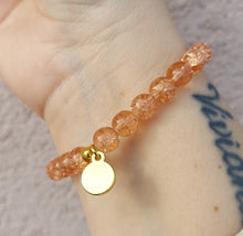 Load image into Gallery viewer, Peach Crackle Quartz with Seafoam Crystal Accents - Stash Beaded Bracelet