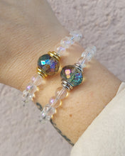 Load image into Gallery viewer, Multicolor Faceted Crystal on Angel Aura Quartz - Stash Beaded Bracelet