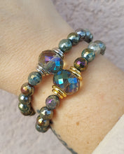 Load image into Gallery viewer, Mystic Indian Agate with Multicolor Crystal Center - Stash Beaded Bracelet