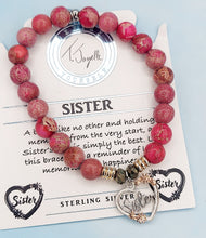 Load image into Gallery viewer, Sister Heart Charm Silver Bracelet- TJazelle