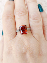 Load image into Gallery viewer, Garnet Ring - Sterling Silver