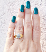 Load image into Gallery viewer, Vintage Cluster Diamond Ring - 14K Yellow Gold - Estate