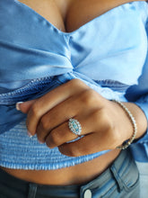 Load image into Gallery viewer, Blue Eye Shaped Ring - 10K Yellow Gold - Estate