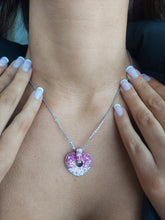 Load image into Gallery viewer, Chelsea Taylor Pink Crystal Heart Necklace - Sterling Silver