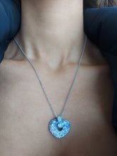 Load image into Gallery viewer, Chelsea Taylor Purple Crystal Heart Necklace - Sterling Silver