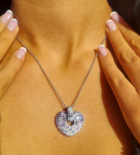 Load image into Gallery viewer, Chelsea Taylor Purple Crystal Heart Necklace - Sterling Silver