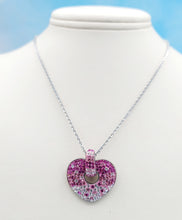 Load image into Gallery viewer, Chelsea Taylor Pink Crystal Heart Necklace - Sterling Silver