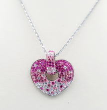 Load image into Gallery viewer, Chelsea Taylor Pink Crystal Heart Necklace - Sterling Silver