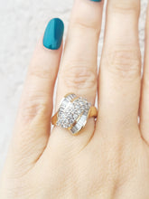 Load image into Gallery viewer, Cocktail Twist Diamond Ring with Baguette &amp; Round Diamonds - 14K Yellow Gold - Estate