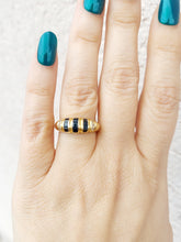 Load image into Gallery viewer, Sapphire &amp; Diamond Ring - 14K Yellow Gold - Estate Piece