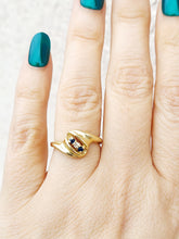 Load image into Gallery viewer, Sapphire Diamond Ring - 14k Yellow Gold - Estate Piece
