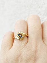 Load image into Gallery viewer, Sapphire Diamond Ring - 14k Yellow Gold - Estate Piece