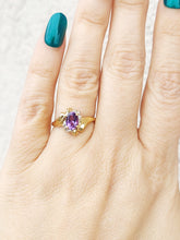 Load image into Gallery viewer, 10K Amethyst &amp; Diamond Ring - Estate