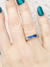 Load image into Gallery viewer, Lapis and Diamond Ring - 14K Yellow Gold - Estate