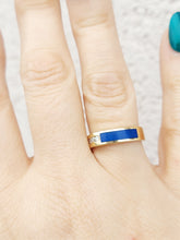 Load image into Gallery viewer, Lapis and Diamond Ring - 14K Yellow Gold - Estate