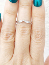 Load image into Gallery viewer, Diamond Slight V Band - 14K White Gold