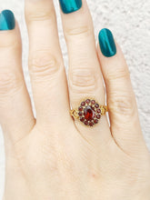Load image into Gallery viewer, Vintage Oval Garnet Ring - 14K Yellow Gold - Estate