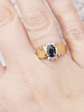Load image into Gallery viewer, Oval Sapphire &amp; Diamond Ring - 14K Yellow Gold - Estate